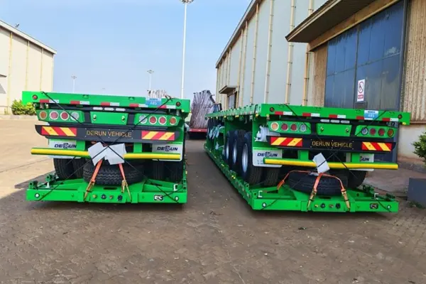 Derun 4ユニットTri-Axle Cargo Dropside Semi Trailerがアルジェリアに送られました